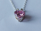 Preview: silver chain with 10 mm pink zirconia heart pendant-anchor chain 45 cm--